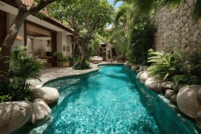Piscine pierre de Bali : Pourquoi ce revêtement est-il si tendance dans les hôtels ?